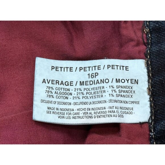 Jeanstar Premium Denim Elle Jeans Womens Size 16P Dark Blue Mid Rise Average - Picture 6 of 13